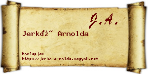 Jerkó Arnolda névjegykártya
